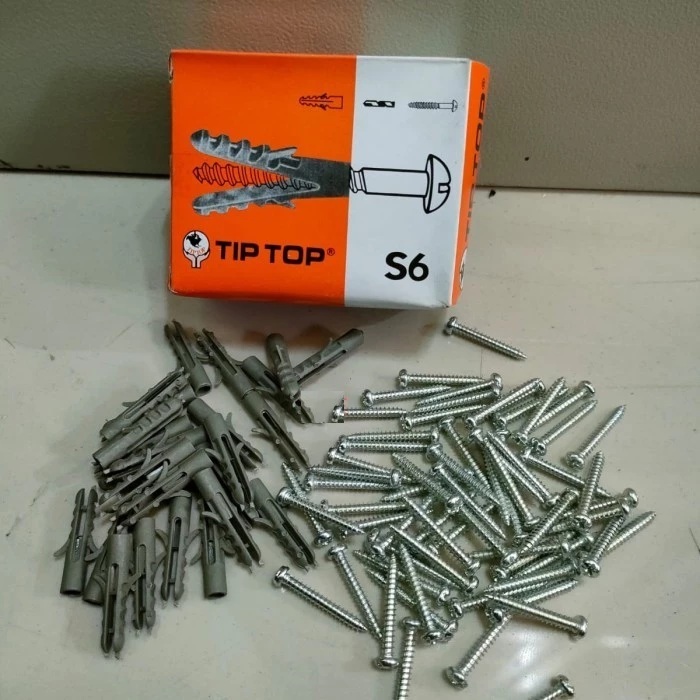 (Paket 10 Pcs) Skrup + Fisher Tembok Harga 10 buah S6 S8 S10 S12