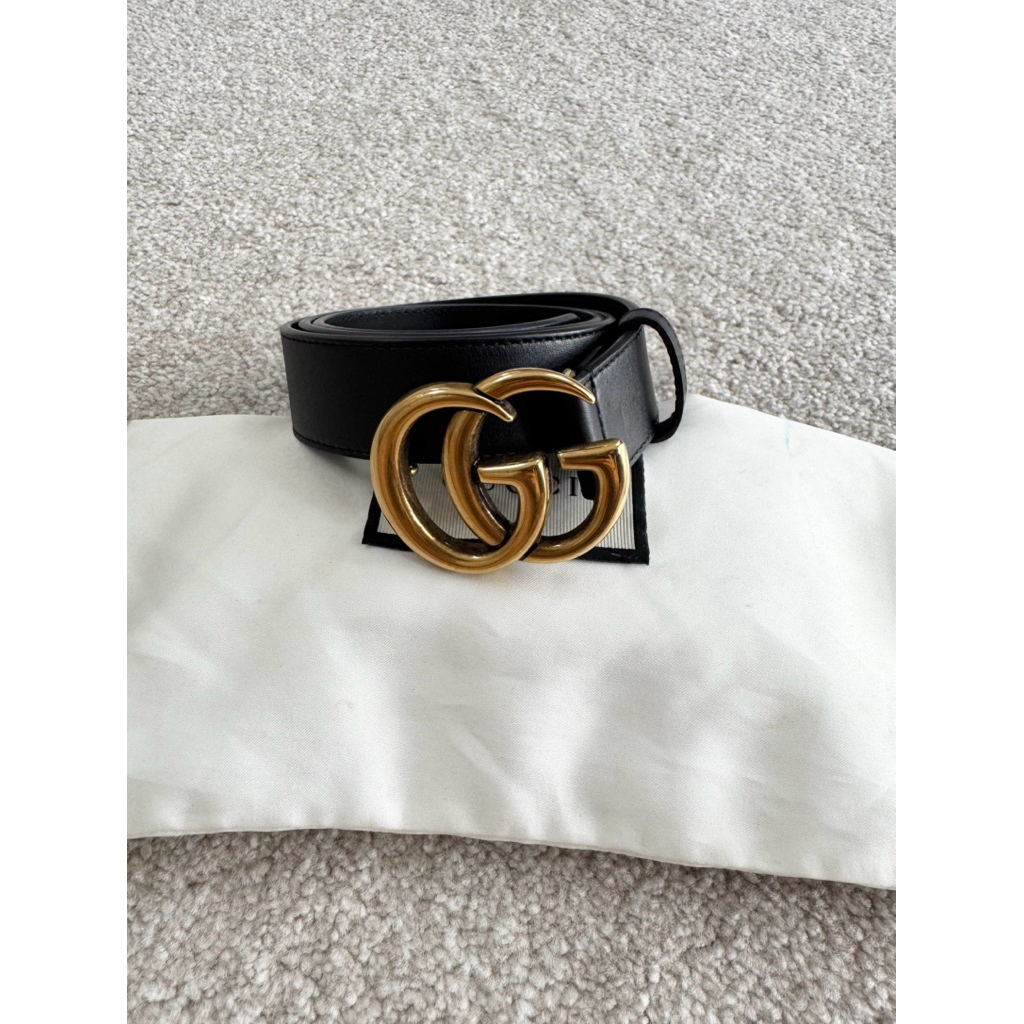 PRELOVED Gucci Belt Marmont Black GHW