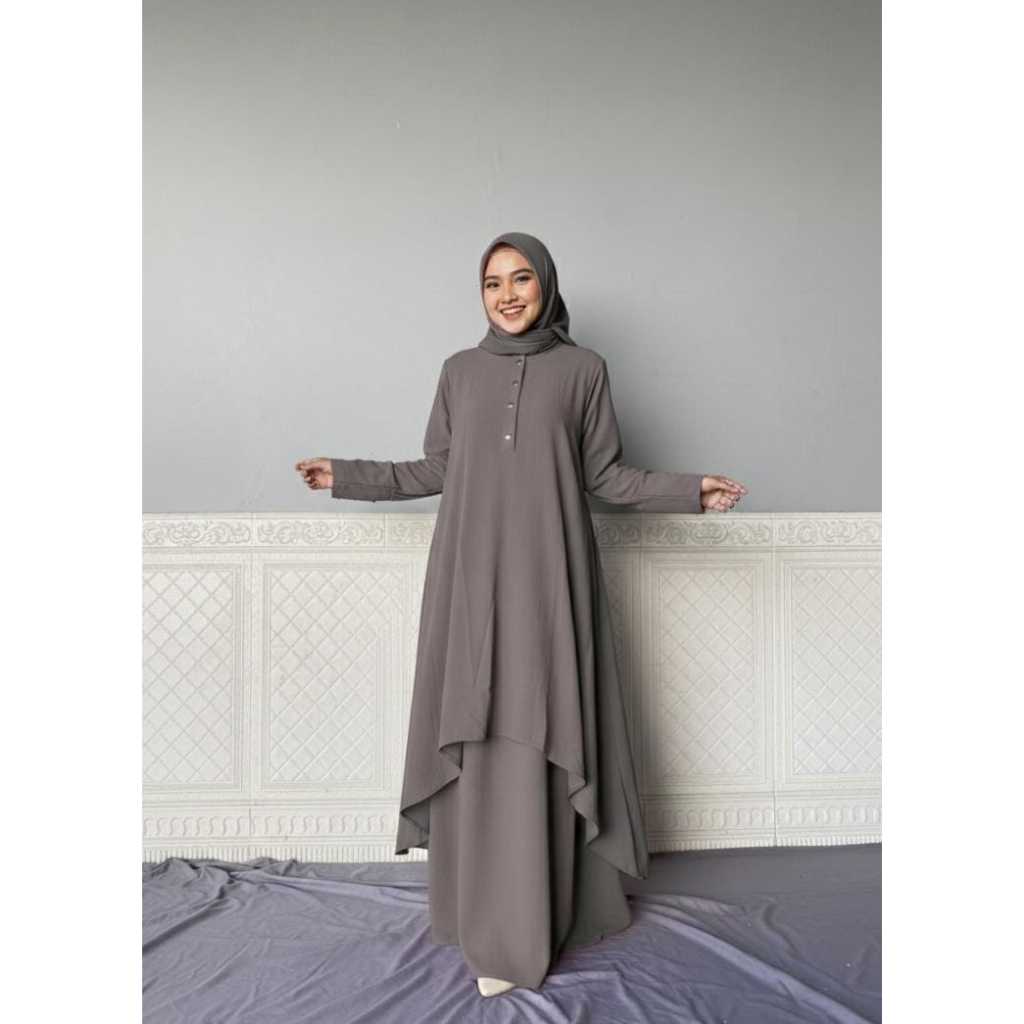 ONE SET ROK DAN TUNIK HANUM SET ROK MALAY UKURAN JUMBO/SET ROK LESTI/SETELAN WANITA ROK DAN TUNIK TE