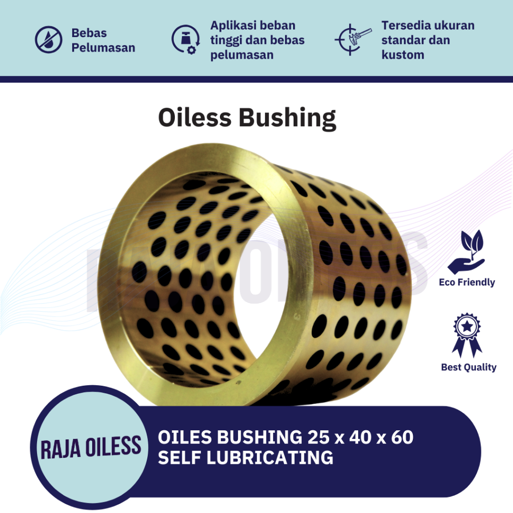Oiless Bushing ID 25 x OD 40 x L 60mm Self Lubricating