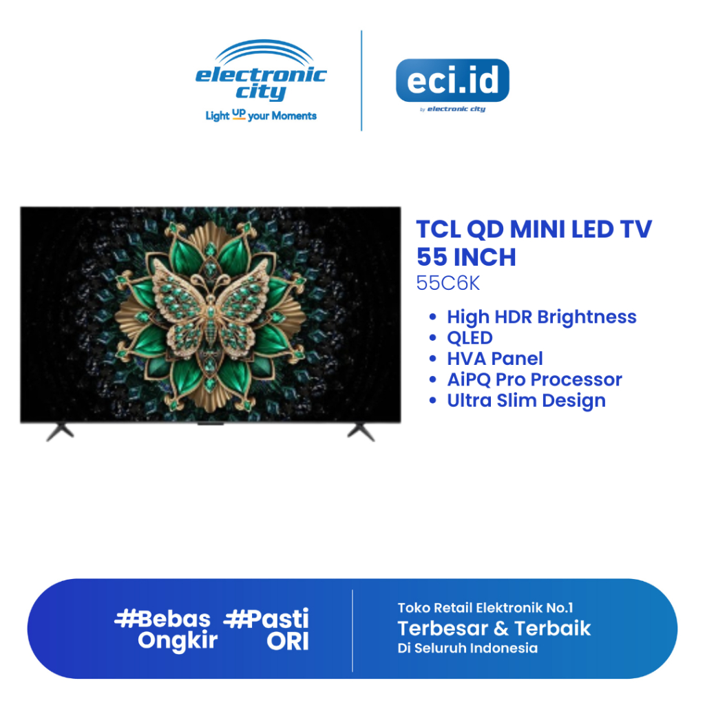 TCL 55 Inch QD Mini LED TV - 55C6K