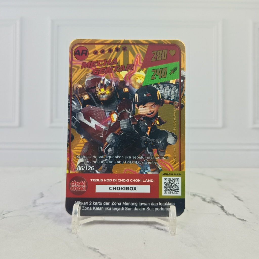 Mecha Gentar 86/126 AR TCG Boboiboy Monsta Galaxy Card Choki Choki