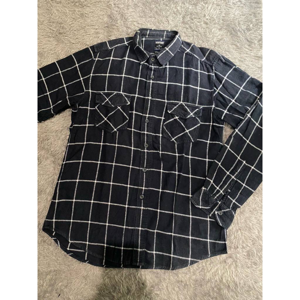 Kemeja Flanel Navy merk Scotch
