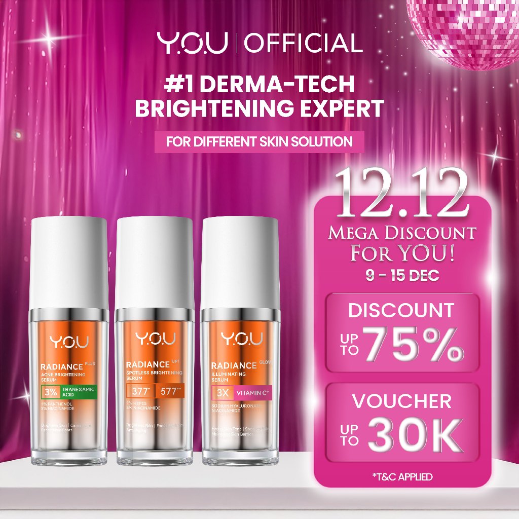 [NEW] YOU Radiance Plus Acne Brightening Serum | Tranexamic Acid | Niacinamide | Serum jerawat PIE P