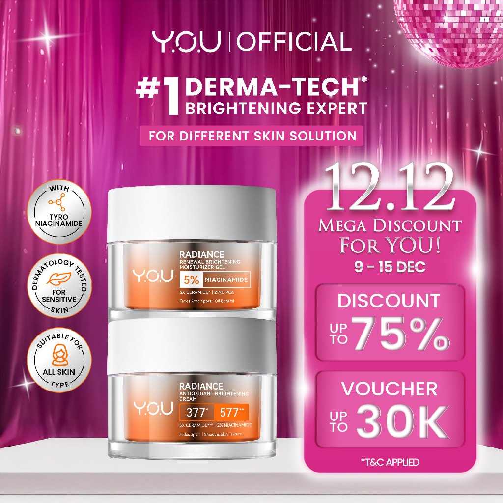 [NEW RADIANCE SERIES] YOU Radiance Antioxidant Brightening Cream 30G & YOU Radiance Renewal Brighten