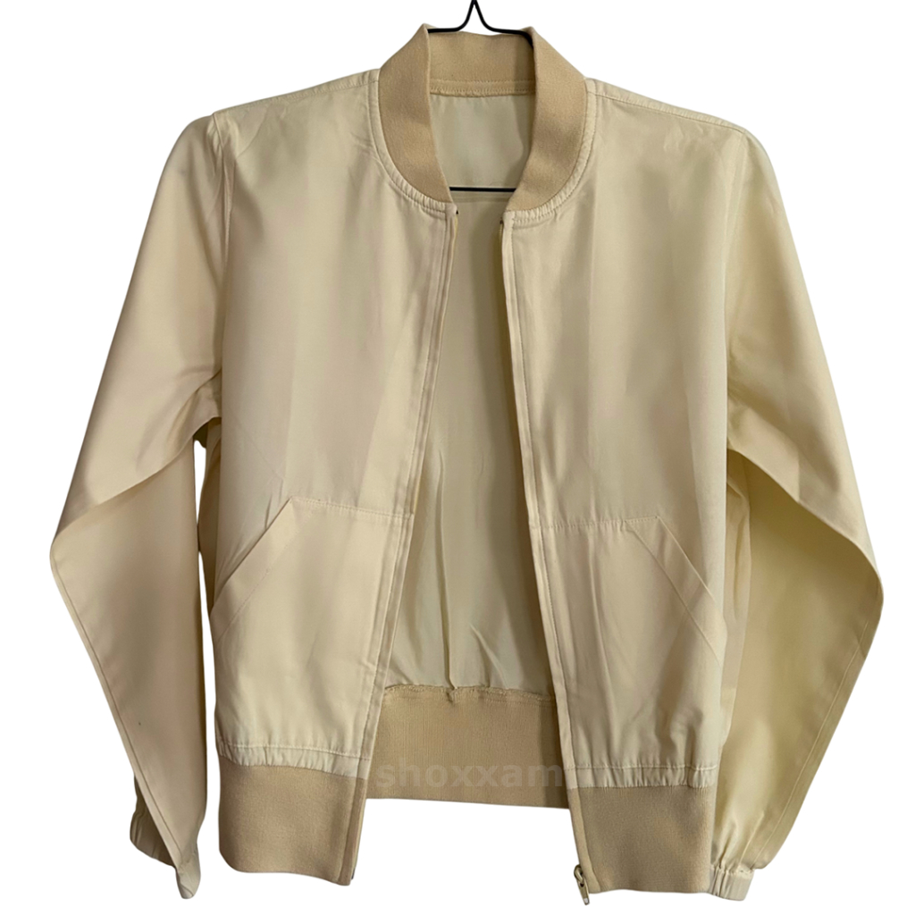 Jaket Bomber Kuning Soft Yellow | Jaket Pria Wanita Murah