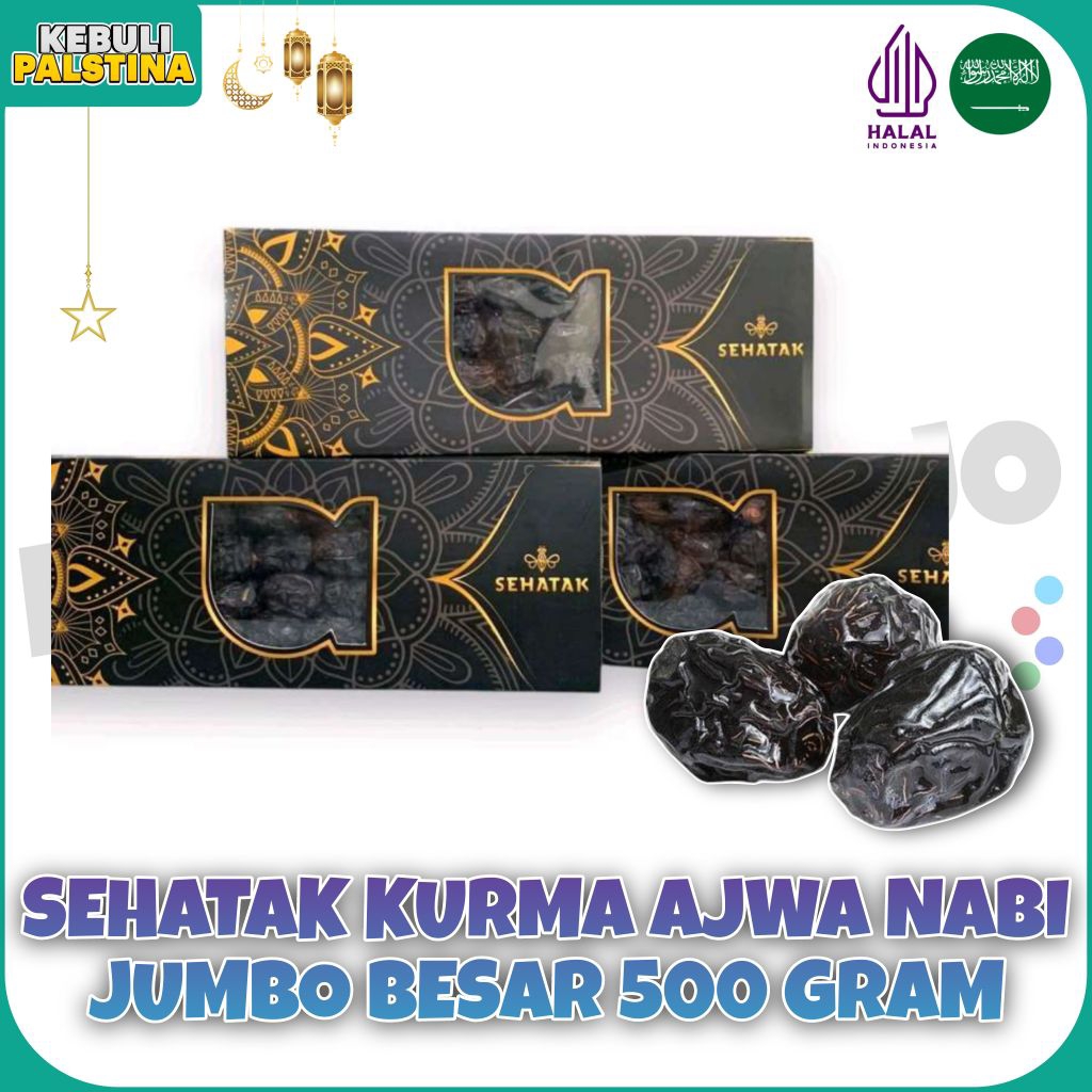 KURMA DATES AJWA NABI JUMBO 500 GRAM SEHATAK ASLI SAUDI