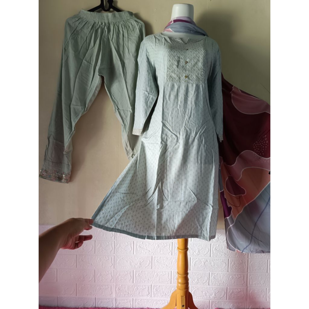 BAJU INDIA/ KURTI SET PO KATUN RAYON/ SERASI ADEM