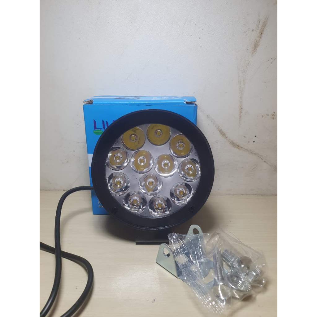 Lampu tembak sorot cree topi 12 mata bulat HJG alumunium waterproof