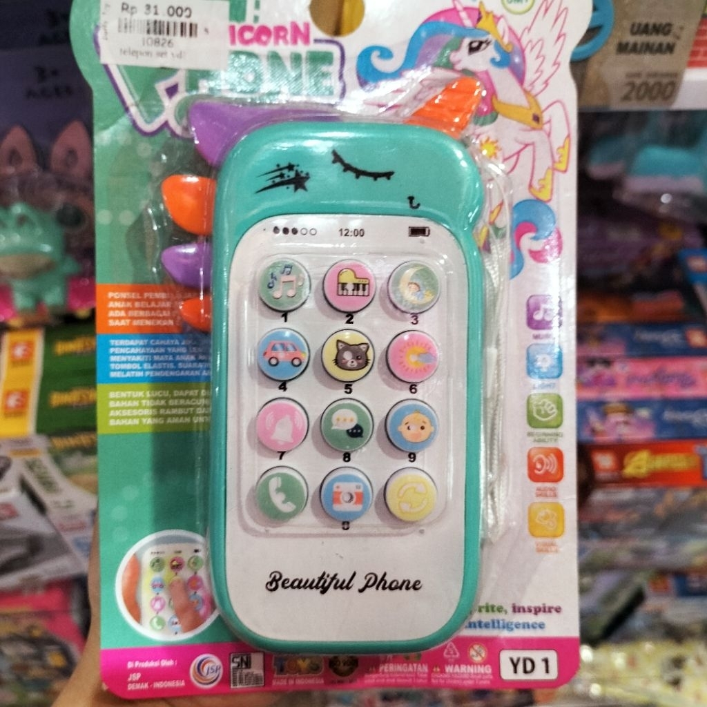 mainan telepon unicorn anak anak / mainan musik anak