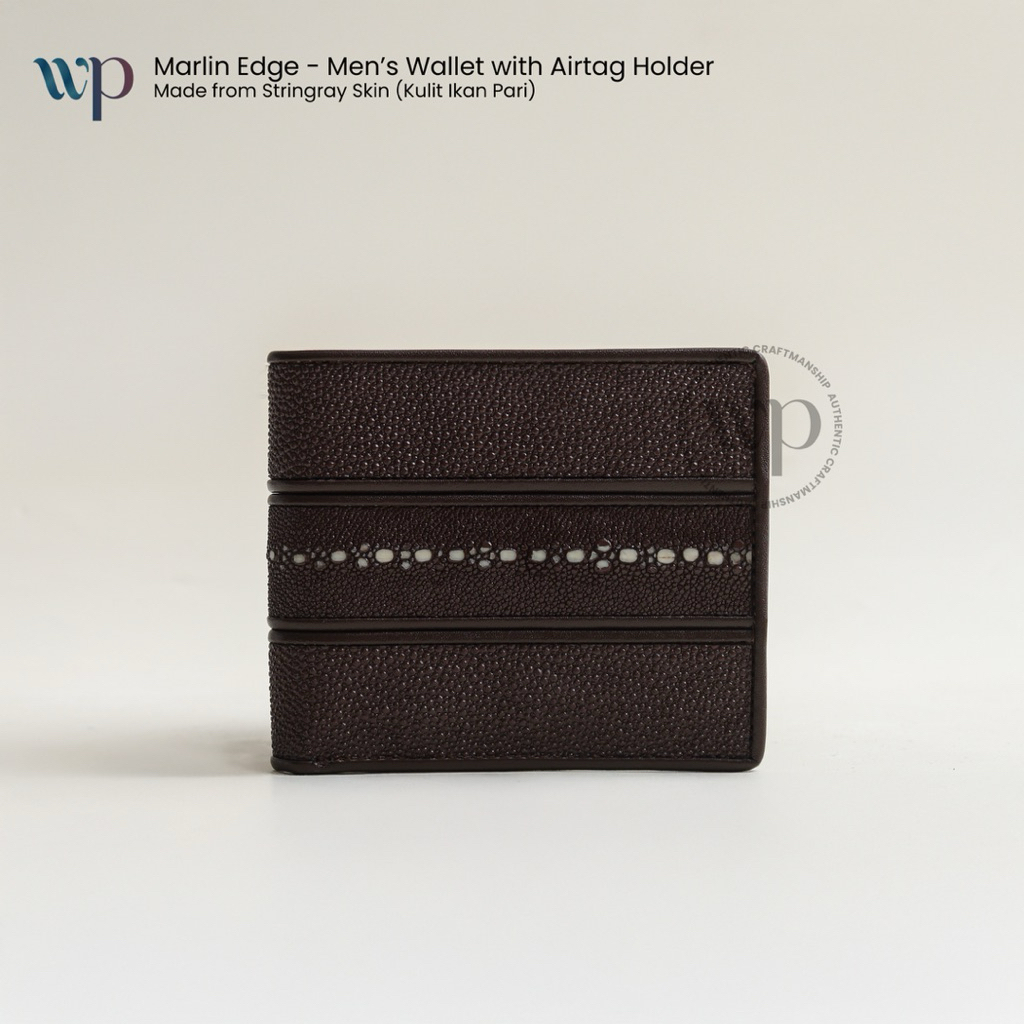 WP - MARLIN EDGE Stingray Men’s Wallet with Airtag Holder | Dompet Lipat Pria Kulit Ikan Pari dengan