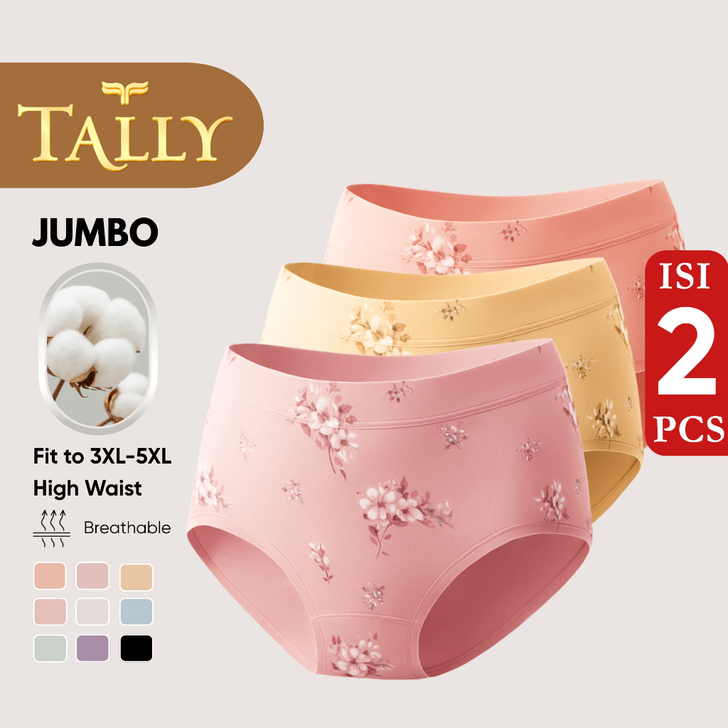 TALLY Sarwendah 2 Pcs CD 689 Celana Dalam Wanita JUMBO / BIG SIZE Katun Fit To XXXXL Cd Basic