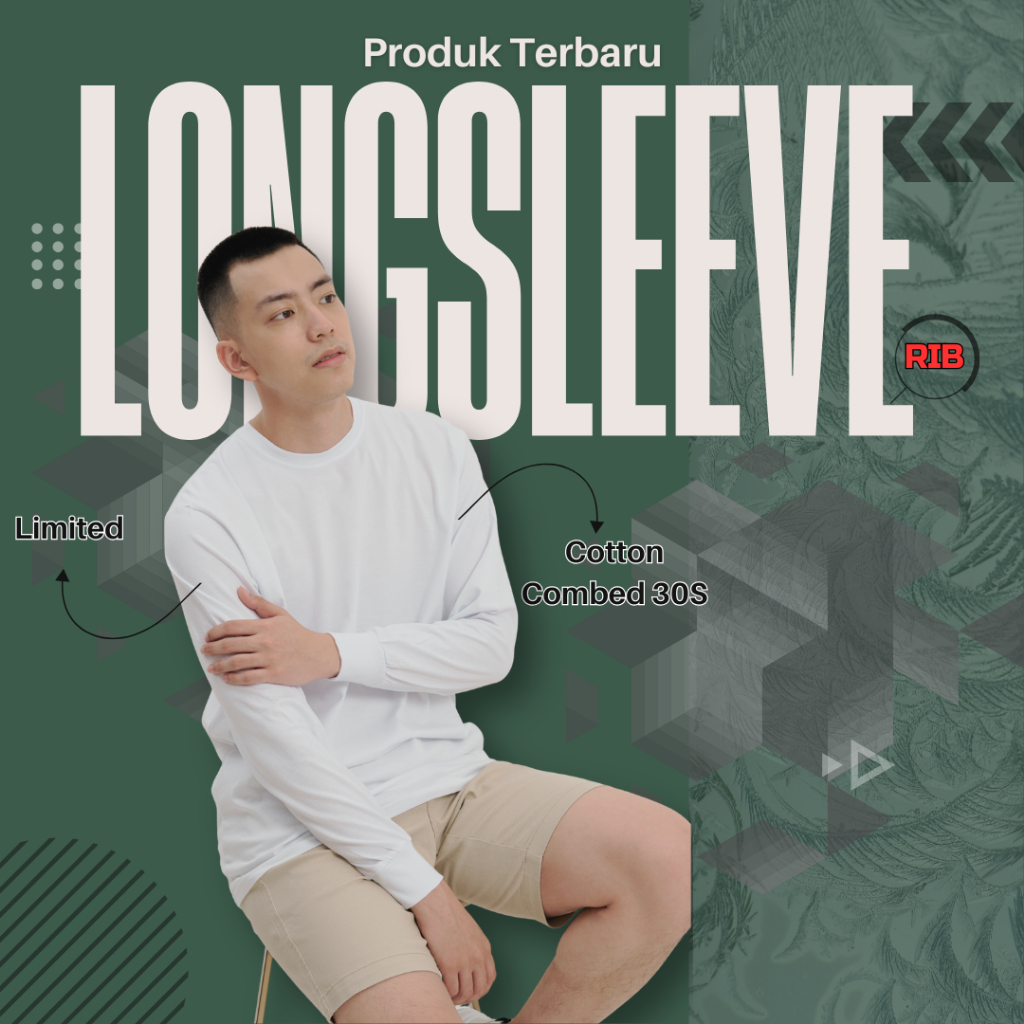 KAOS POLOS LENGAN PANJANG RIB COTTON COMBED 30s KAOS LENGAN PANJANG RIB SIZE S s/d 4XL PRIA WANITA P