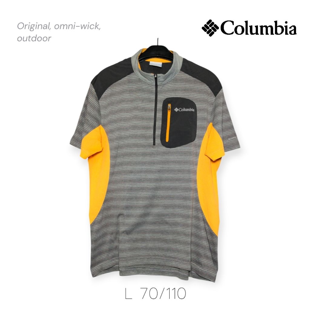 Columbia Outdoor T-shirt Jersey Half Zipper Original Size L