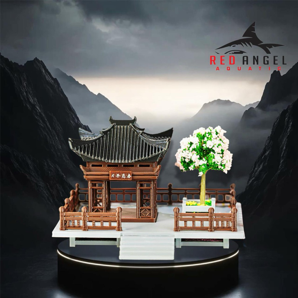 miniatur hiasan aquascape paludarium diorama halaman kuil super realistic