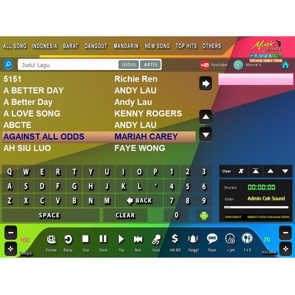 Software karaoke BISNIS Lite FREE Kasir Control