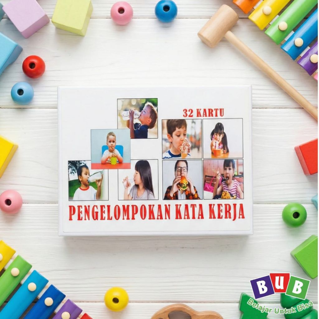 Kartu Pengelompokan Kata Kerja 32 Kartu Flashcard Edukasi Belajar Bicara Anak TK PAUD Terapi Wicara