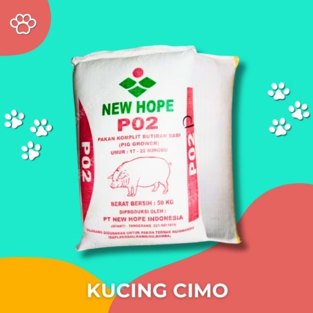 Pakan Ayam Unggas Pur Babi New Hope PO2 Kemasan 1 Karung 50kg
