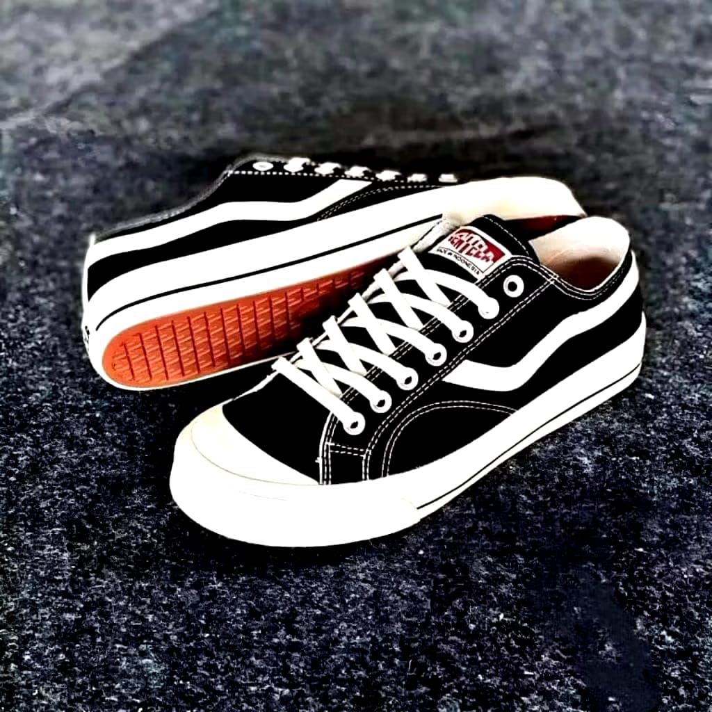 VENTELA PUBLIC LOW BLACK NATURAL Sepatu Pria Casual Sneakers Laki Laki Dewasa Keren Santai Sepatu Wa