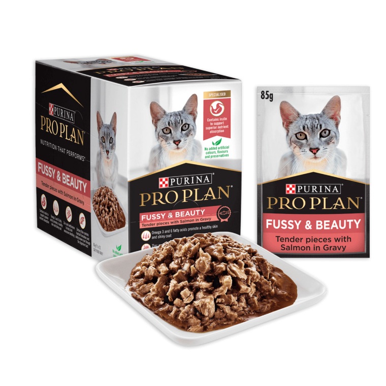 Makanan kucing proplan Fussy & beauty