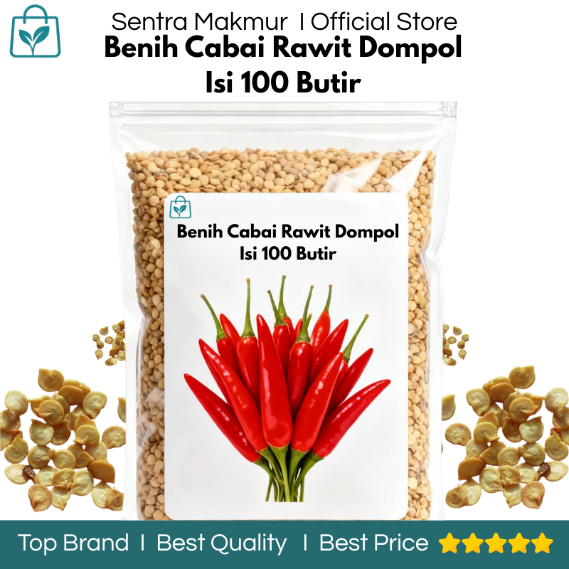 Benih Cabai Rawit Dompol Isi 100 Biji - Benih Cabai Rawit Dompol - Benih Cabai Rawit Kaliber - Benih