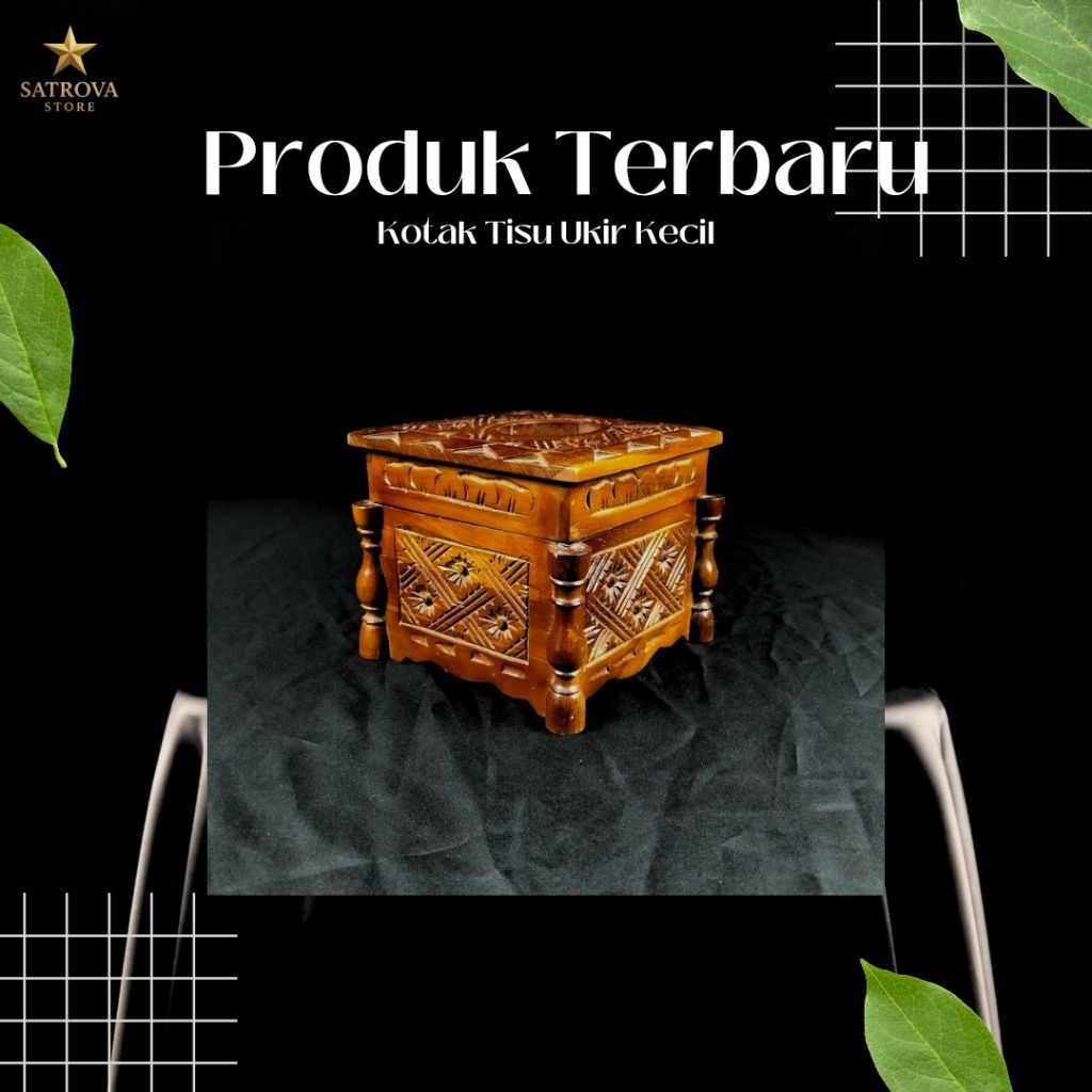 Kotak Tempat Tisu Ukir Kayu Jati / Souvenir Kerajinan