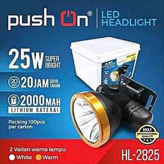 Senter PushOn FL-2825 Putih | Senter Kepala | Senter Push On FL-2825 (Cms)