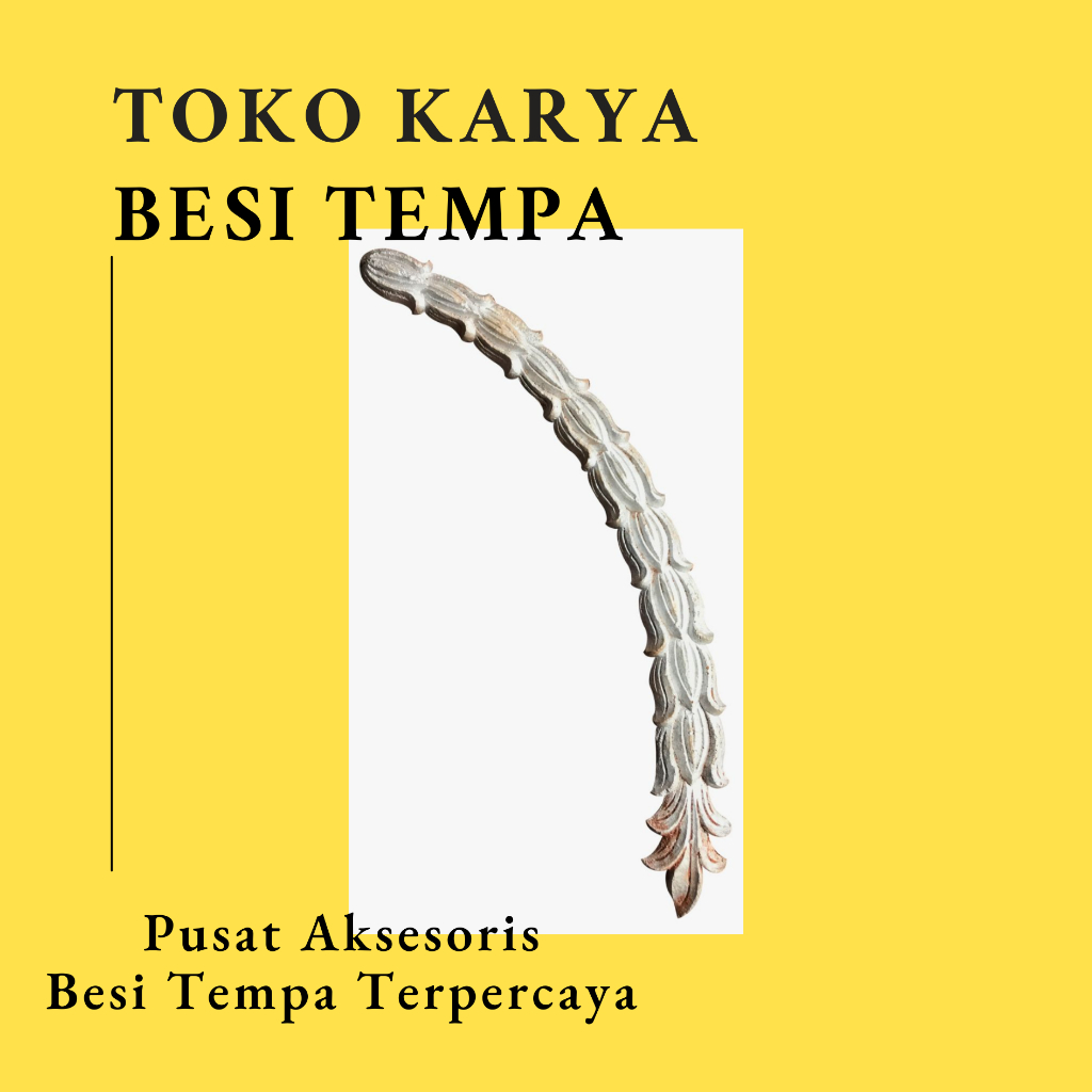 Ornamen Pagar Besi D-1077 (1 muka) / Ornamen Pagar Besi Aluminium Daun / Aksesoris Pagar Besi dan Tr