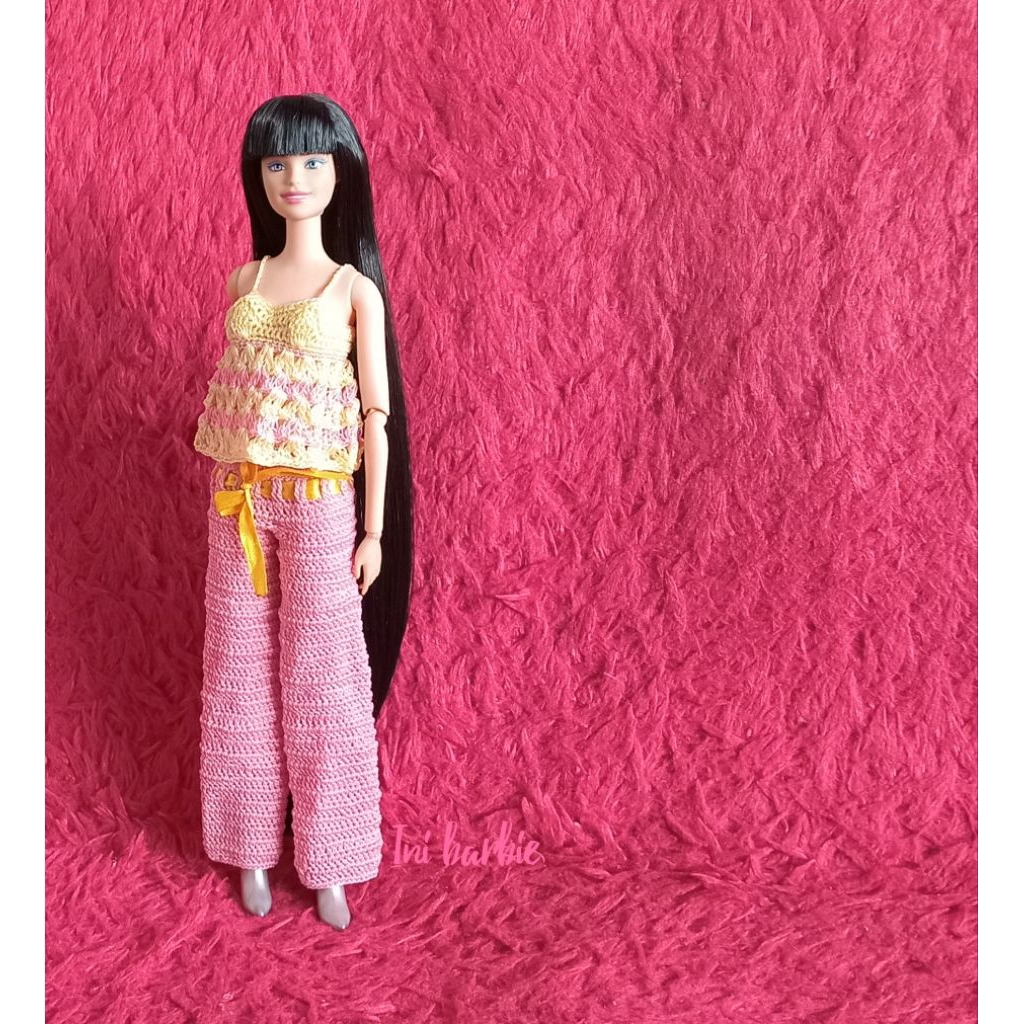 Set baju rajut handmade boneka barbie