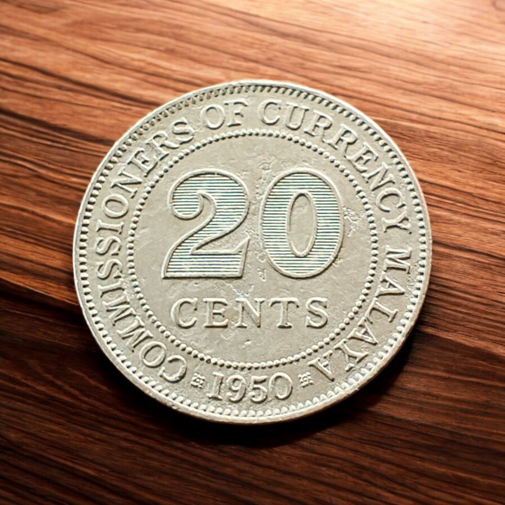 Koin 20 cents Malaya King George the Sixth 1950