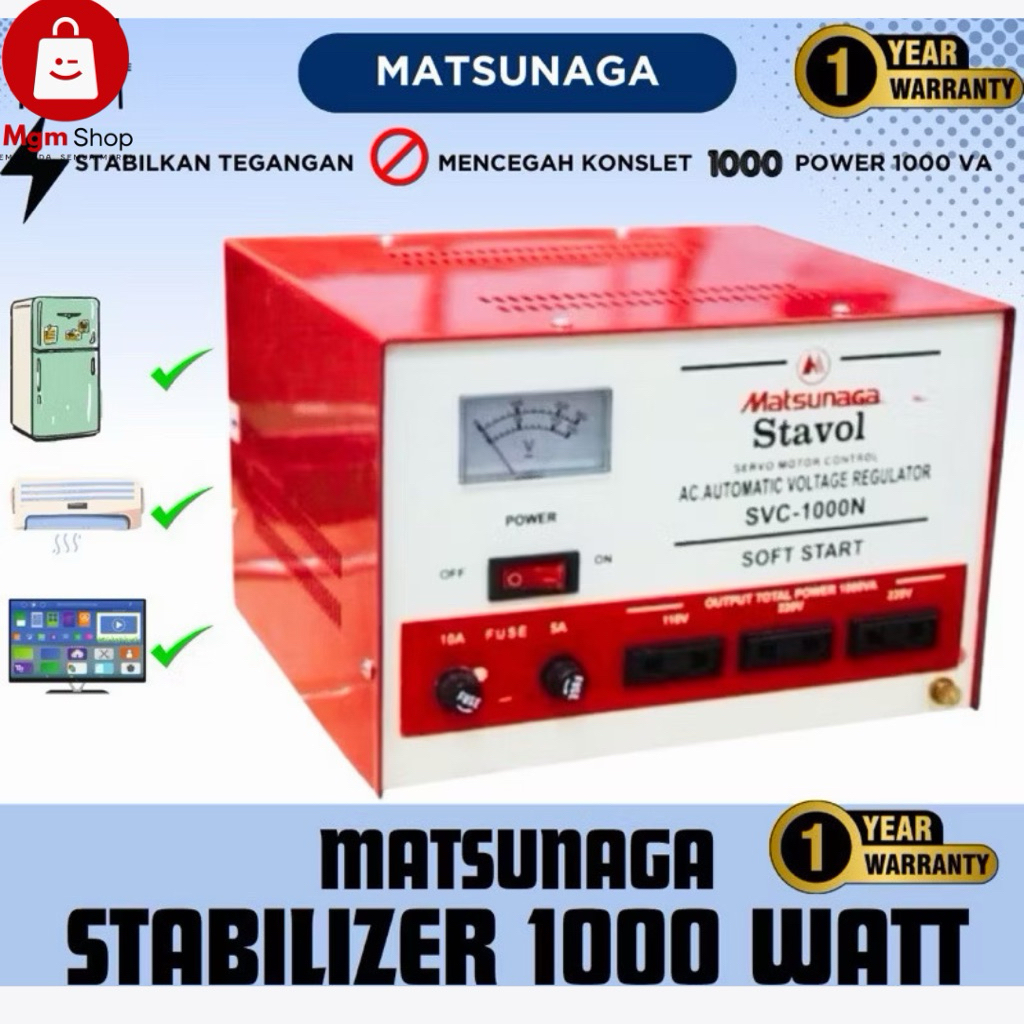 Stabilizer Matsunaga 1000watt Stavol Listrik
