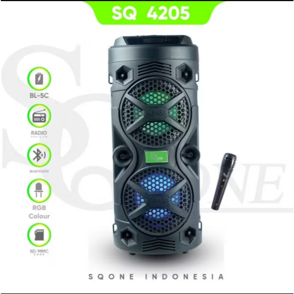SPEAKER BLUETOOTH PORTABLE KARAOKE FULL BASS RGB SQ-4205