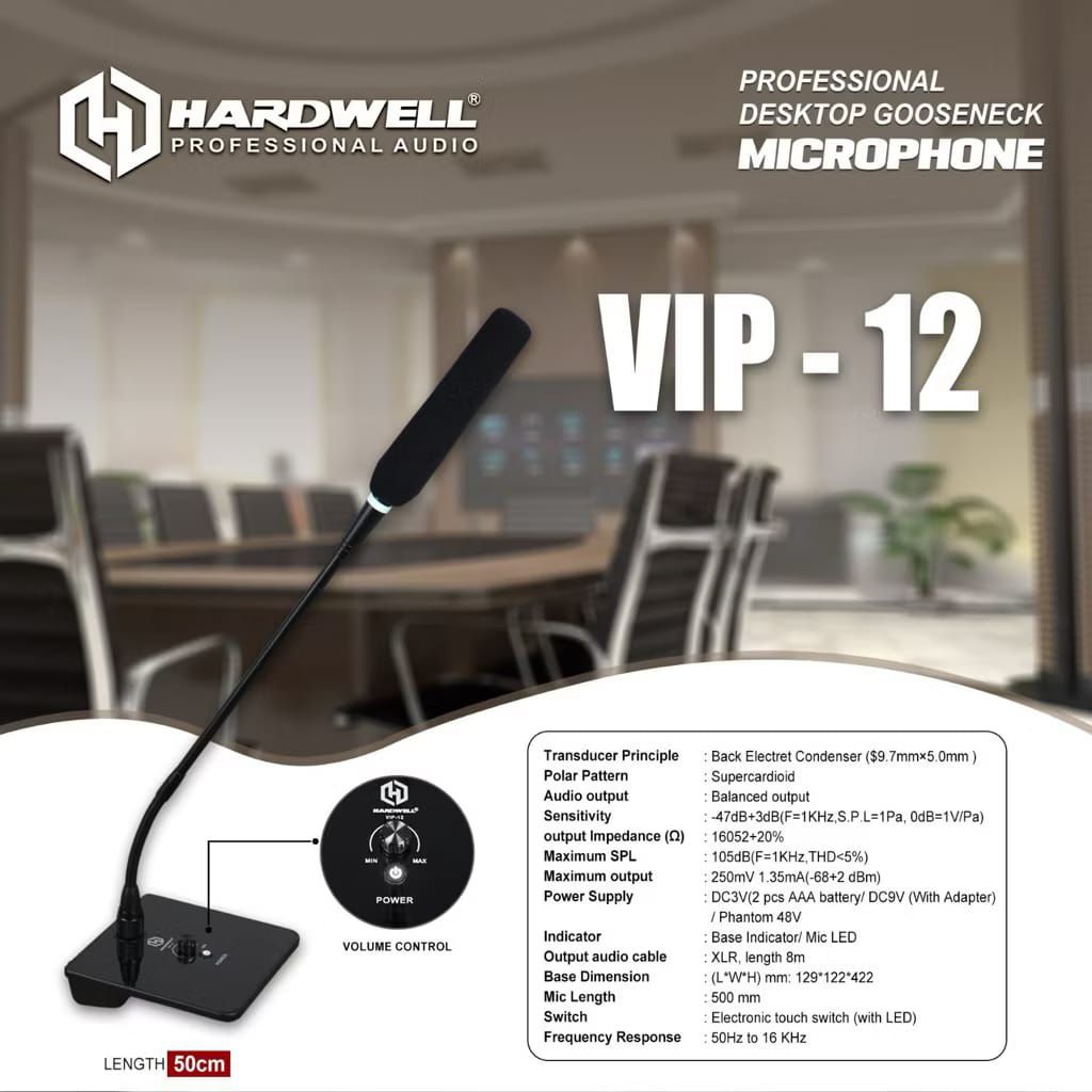 Mic kabel meja hardwell Vip-12 VIP 12 mic podium hardwell original
