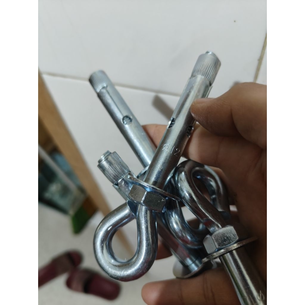 eye dynabolt m12x80 Putih galvanis merek BDM bdm/eye anchor dynabolt m12x80 / eye bolt m12 x 80 / ey