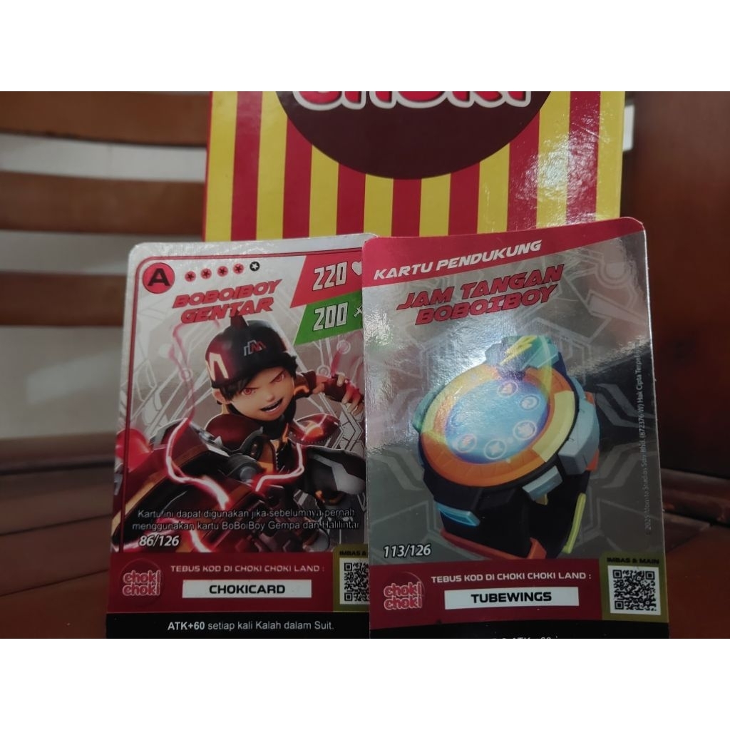 2 kartu choki choki hologram ori, monsta galaxy card, hologram langka, dapat dua kartu halilintar da