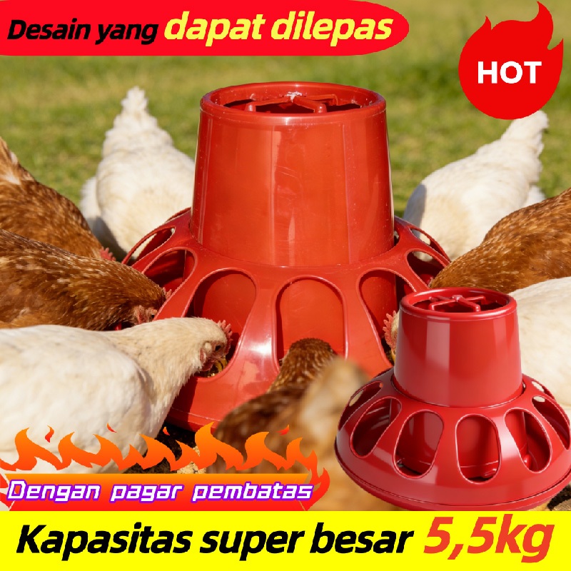 5.5KG tempat makan ayam/merpati anti tumpah tempat wadah pakan ayam TEMPAT PAKAN AYAM