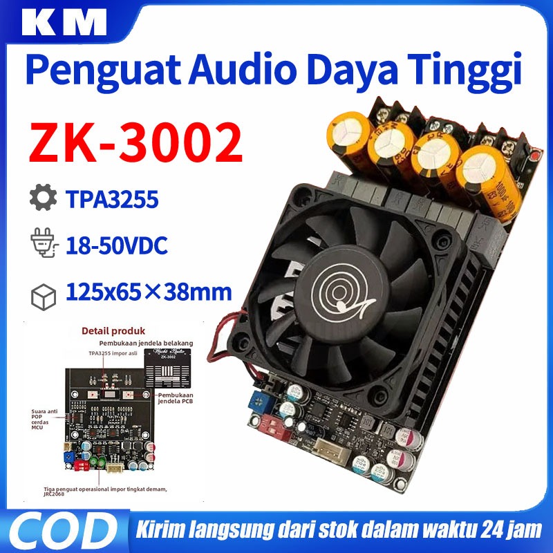 ZK-3002 TPA3255 Amplifier Class Stereo BTL Bridge Hifi HD Sound High Power Amplifier 600W Original