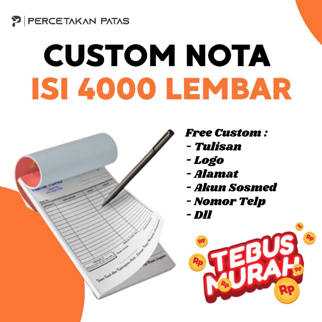 Custom Nota 1 Rim Termurah, Nota 1 Rim Terlaris , Nota Custom Borongan