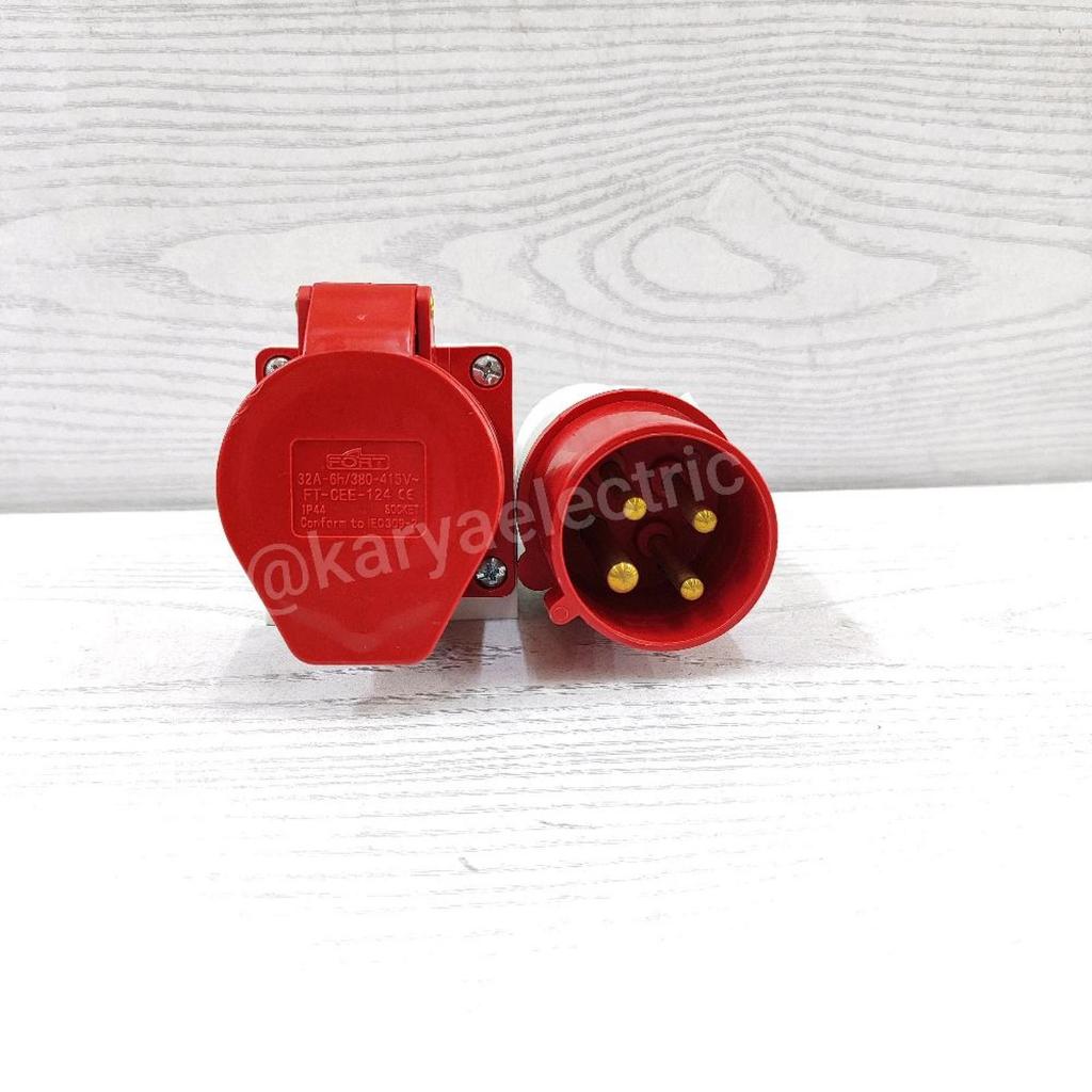Stop Kontak Genset SET Colokan Genset Fort 32a 32 ampere 3pas 3phase Socket Plug Waterproof IP44