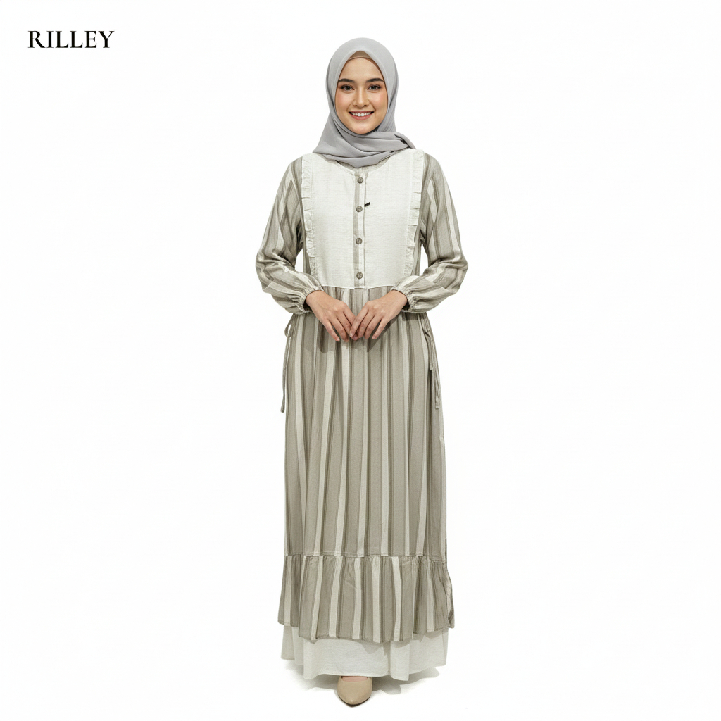 RILLEY - Gamis Ellen | Gamis Wanita Adem Bahan Linen