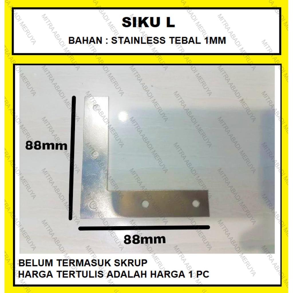 Siku Plat Connector L Plat Konektor L Plat Sambungan L Stainless Steel