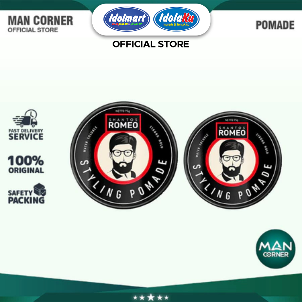 IDOLMART Pomade Shantos Romeo 75g Original Styling Pomade Pria Waterbased Strong Hold