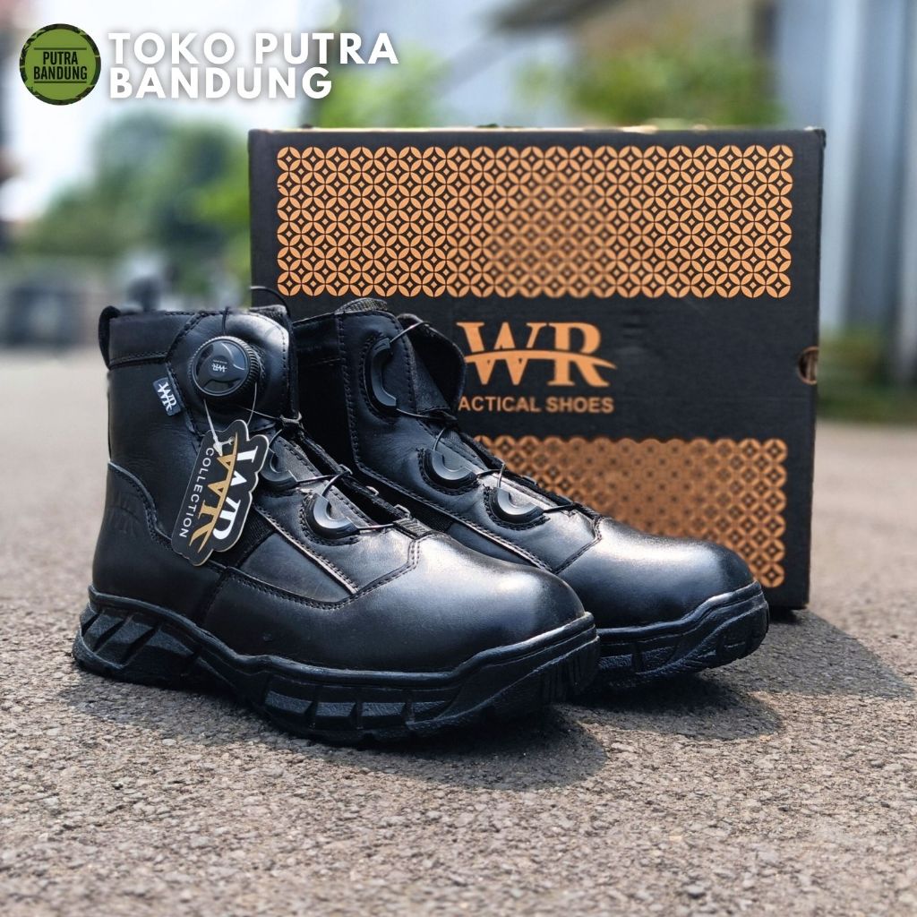 Sepatu WR 006 Tactical / Sepatu PDL model tali putar WR tactical boots /WR Sepatu PDL Brimob,TNI, PO