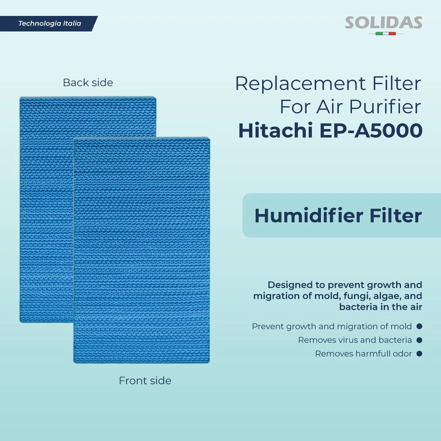 Solidas - Replacement Filter Air Purifier Hitachi EP-A5000 (EP-DX40E 908)/ Dehumidifier