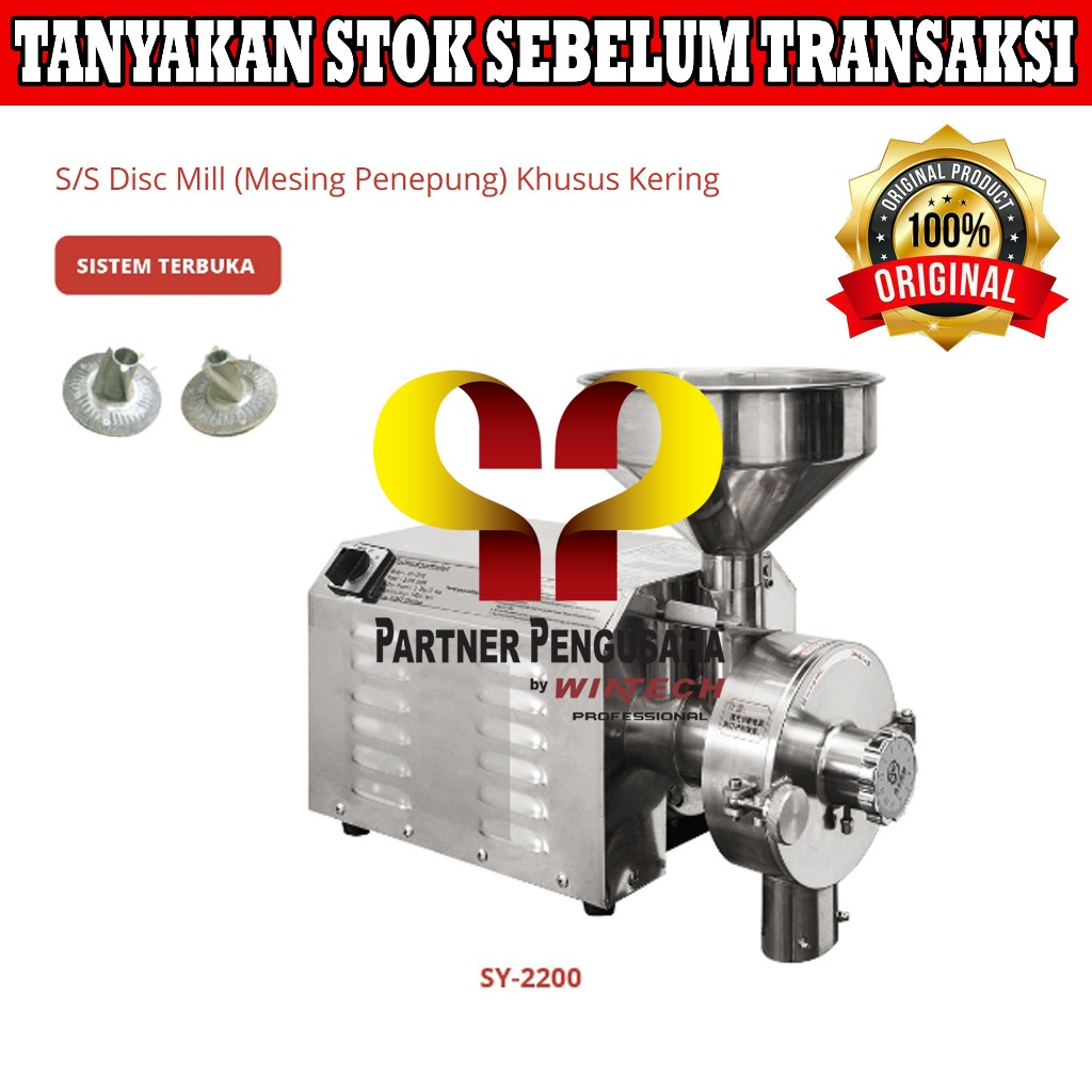 Getra SY-2200 Disc Mill Mesin Penepung Khusus U/ Bahan Kering Cabe Dll