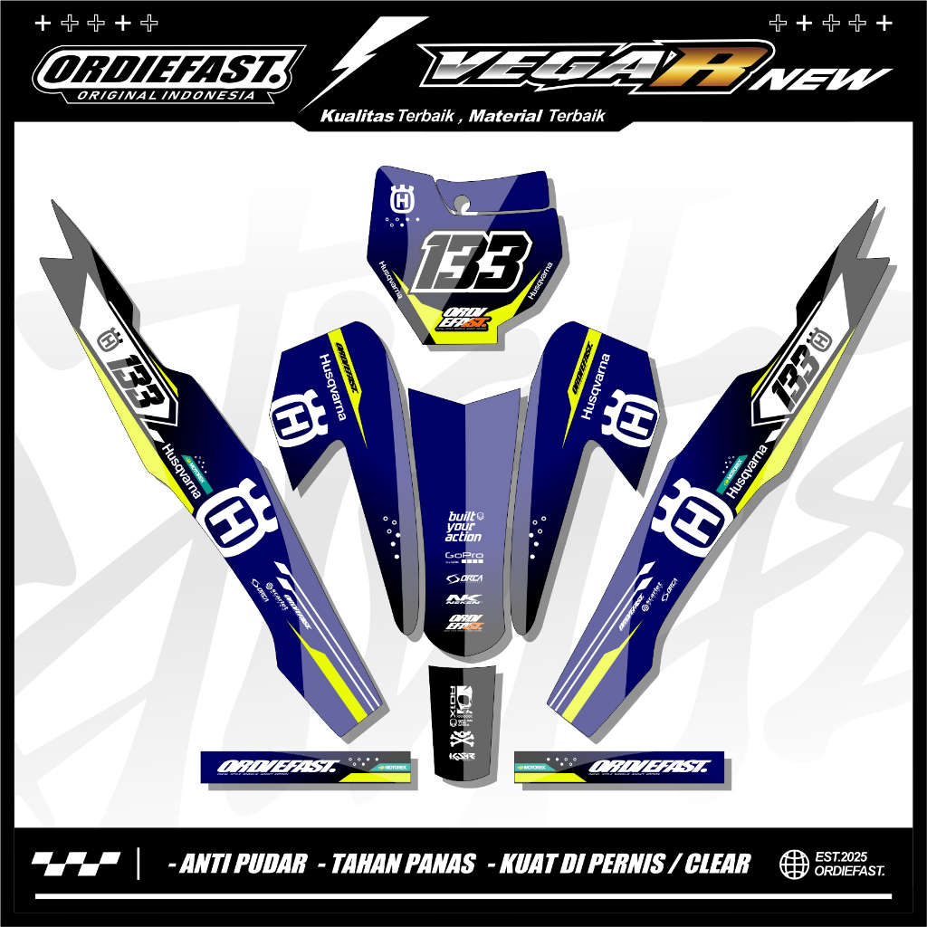 Stiker RBT GTX VEGA R NEW Sticker Striping Motor Bebek RBT VEGA R NEW Semifull Modif BRT Terbaru Des