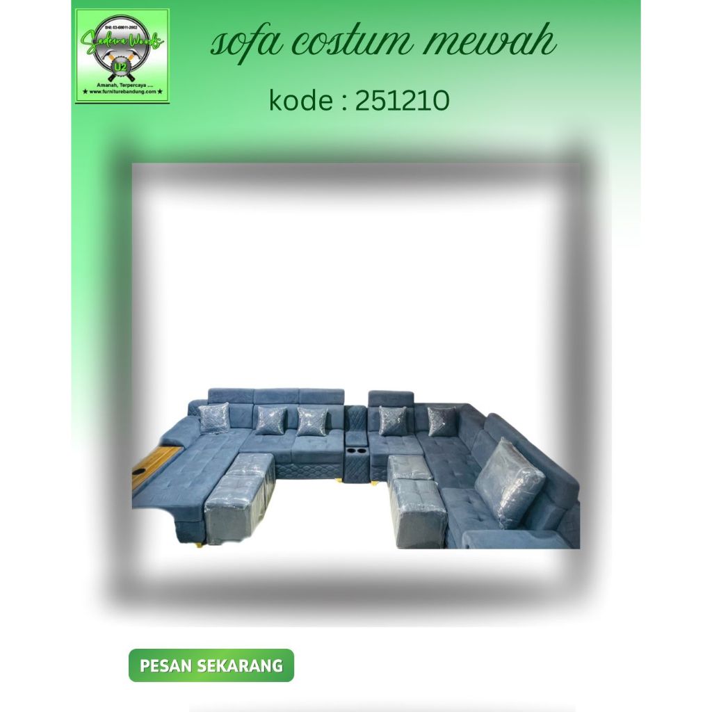 SOFA MEWAH RUANG TAMU/ SOFA RUANG RAMU KAIN PREMIUM NATURAL HANDMADE/SOFA BESAR RUANG TAMU