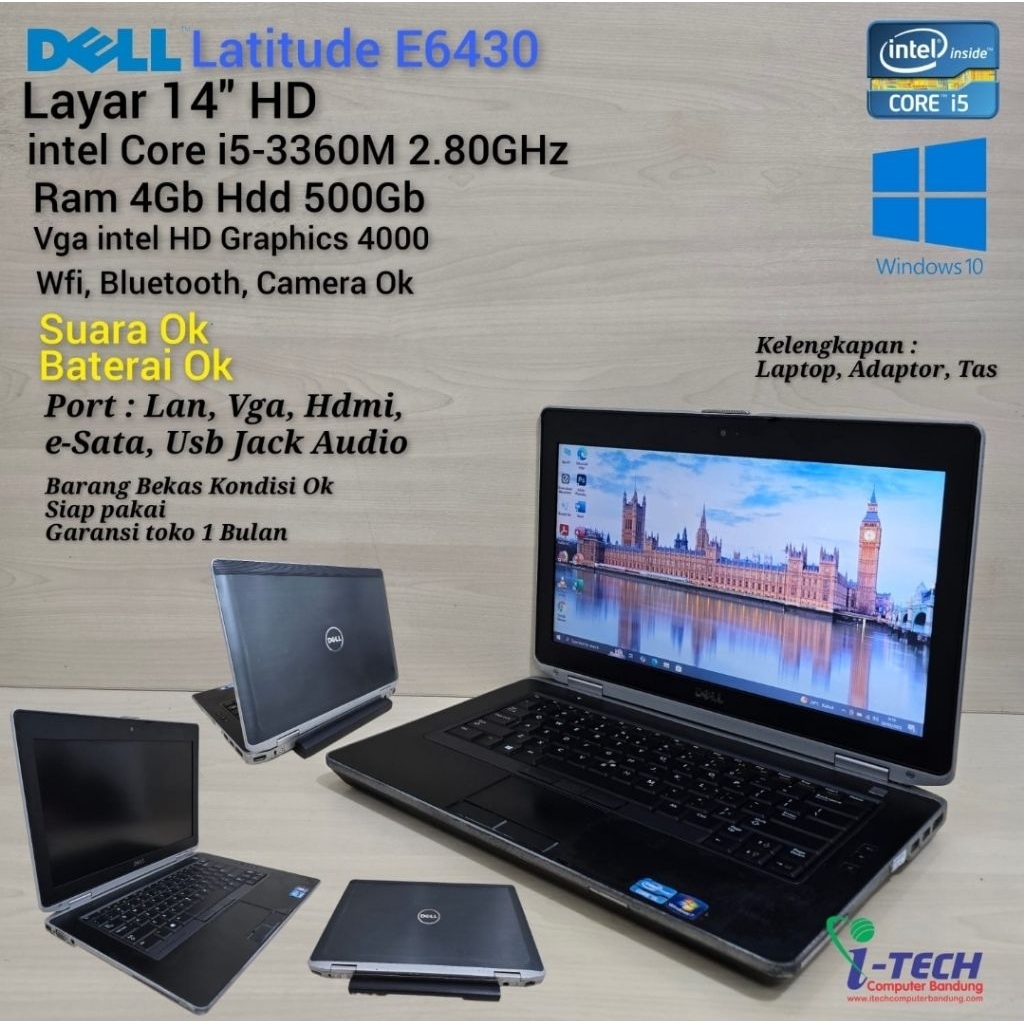 LAPTOP DELL LATITUDE E 6320 | E6330 E5420 | E5430 | E6420 | E6430 | E5440 | E5450 | E7240 | E7450 | 