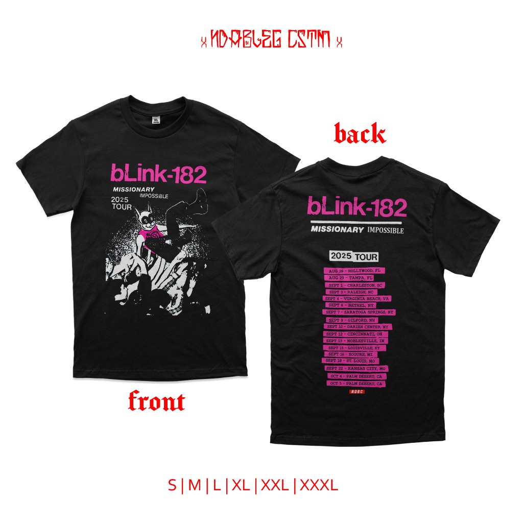 Kaos band blink 182 tour 2025 tshirt band blink 182 combed 24s