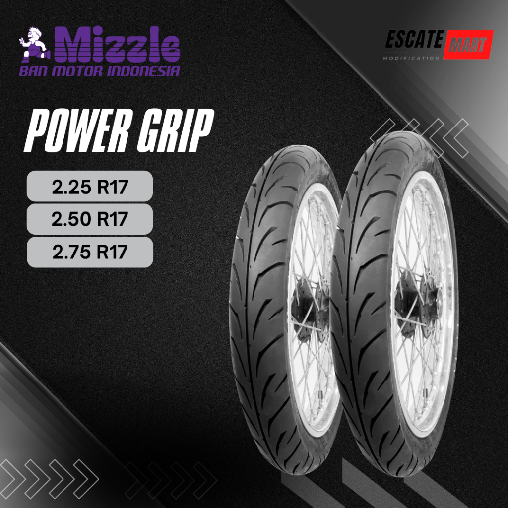 MIZZLE POWER GRIP 2.25 2.50 2.75-17 Tubetype - Ban Motor Mizzle Power Grip Ring 17 Tubetype